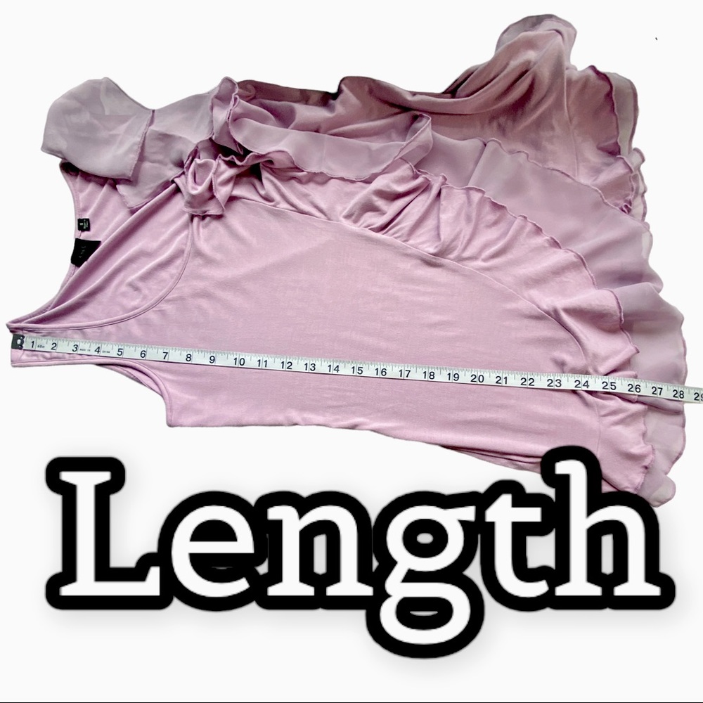 Saks Fifth Avenue Dusty Lavender Layered Ruffle Tank Stretchy Soft Size Small - Picture 13 of 14